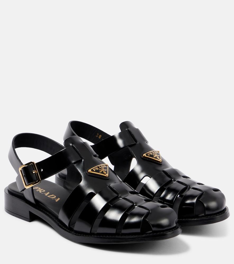 prada brushed leather fisherman sandals