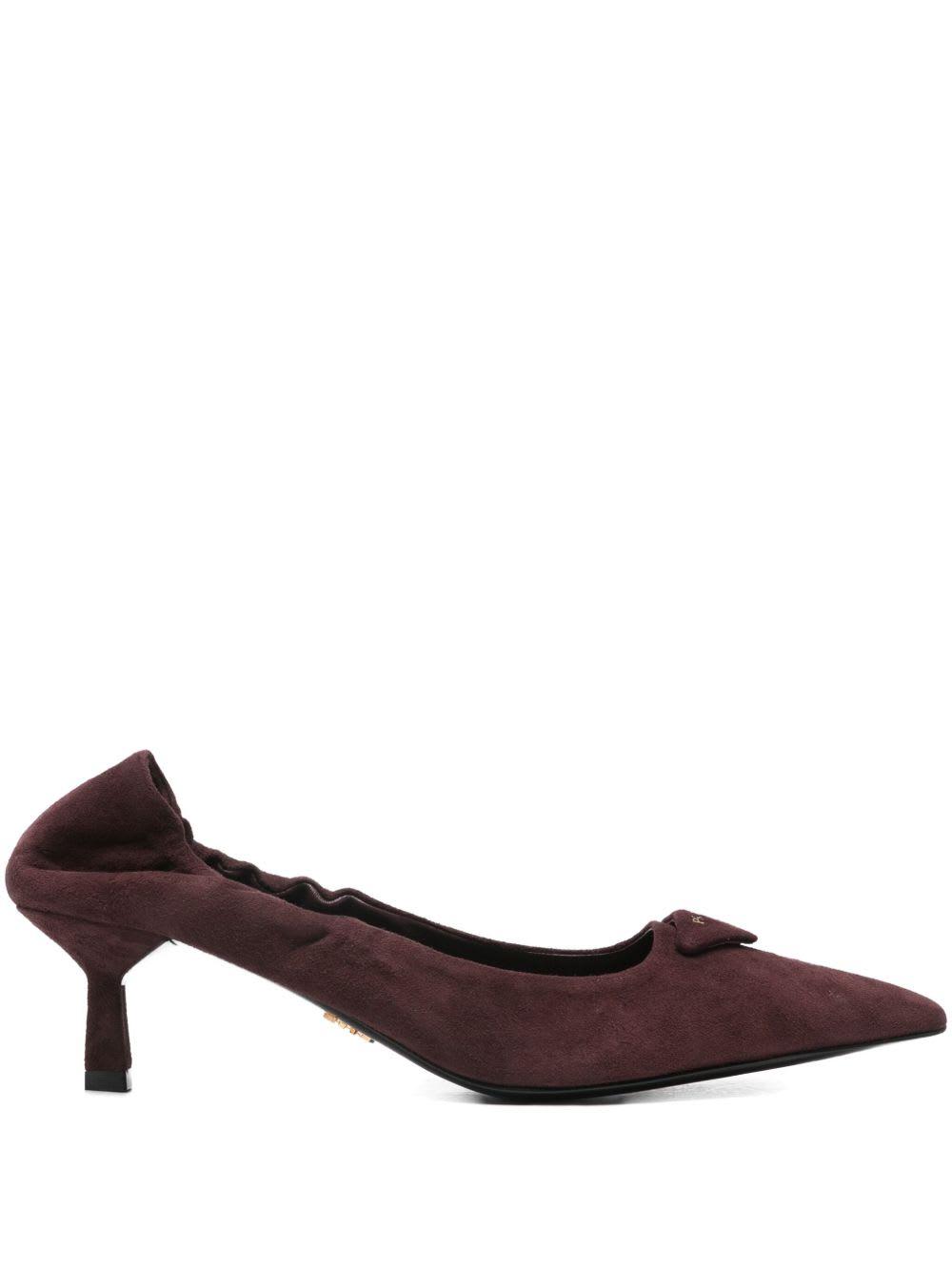 prada burgundy suede pumps