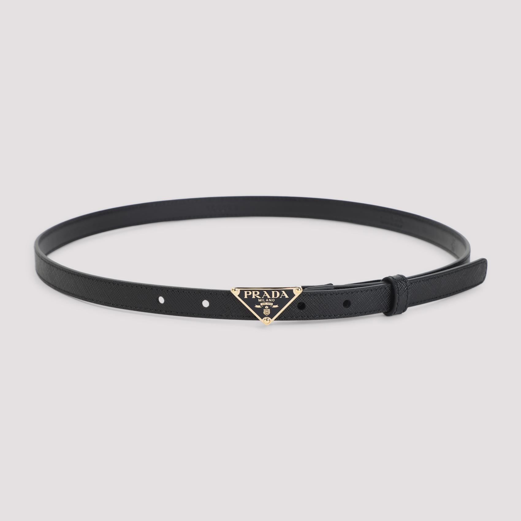 prada calf leather belt black - women