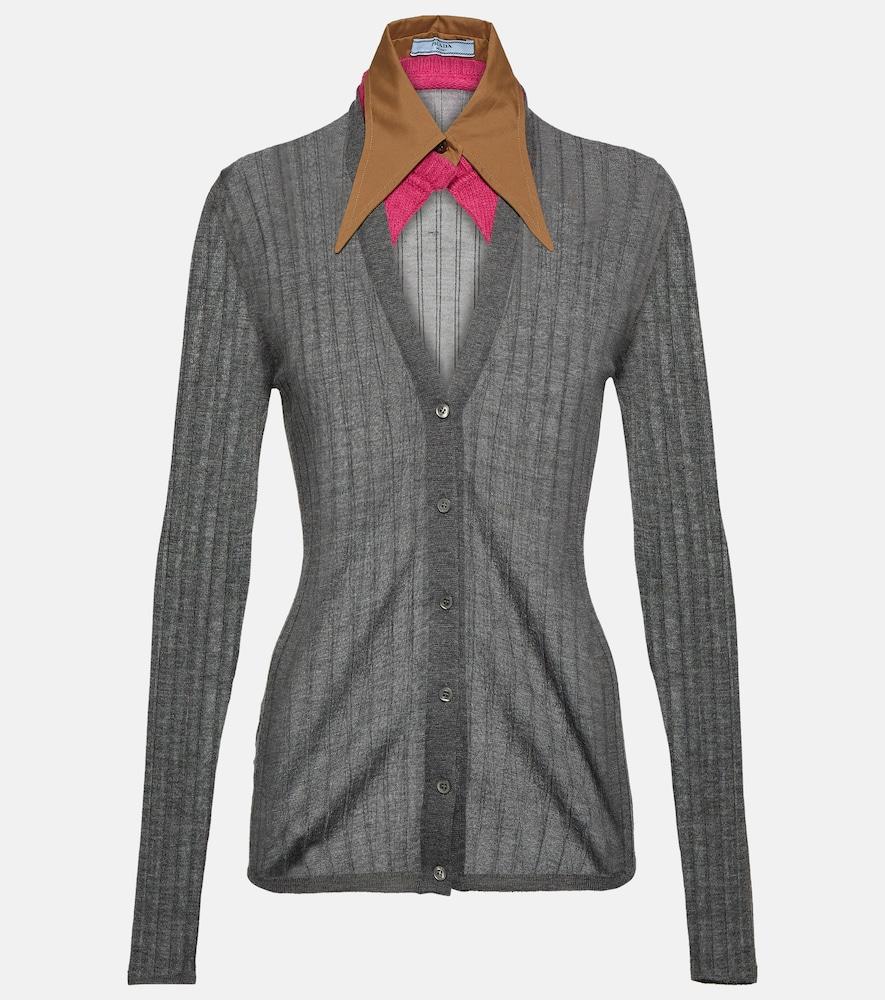 prada cashmere, wool, and silk cardigan