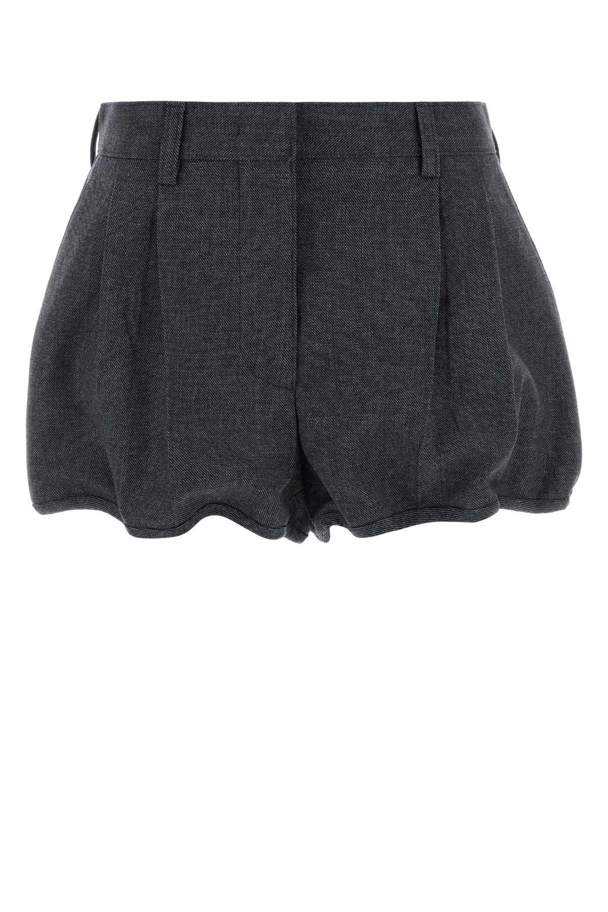 prada charcoal grisaille shorts