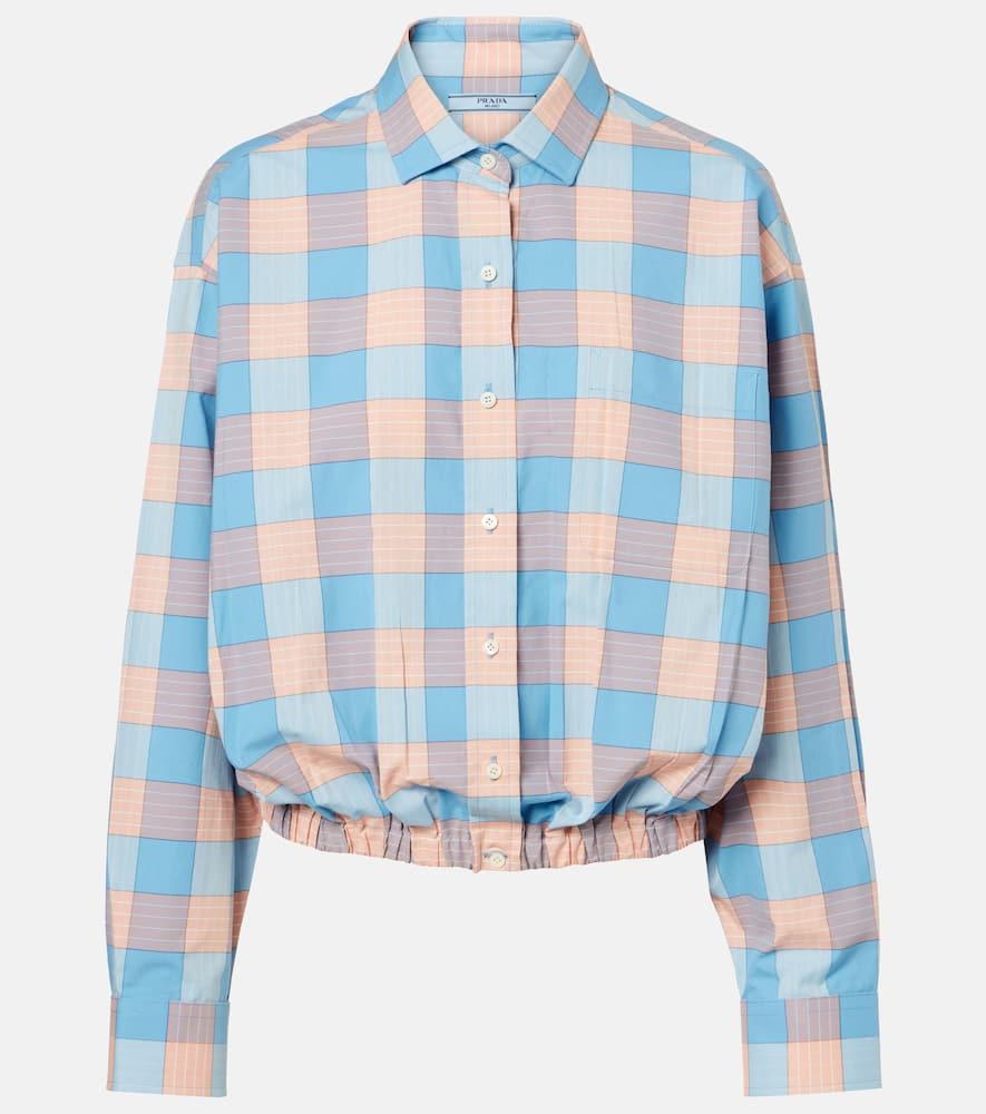 prada checked cotton poplin shirt