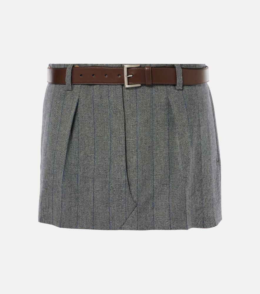 prada checked wool miniskirt
