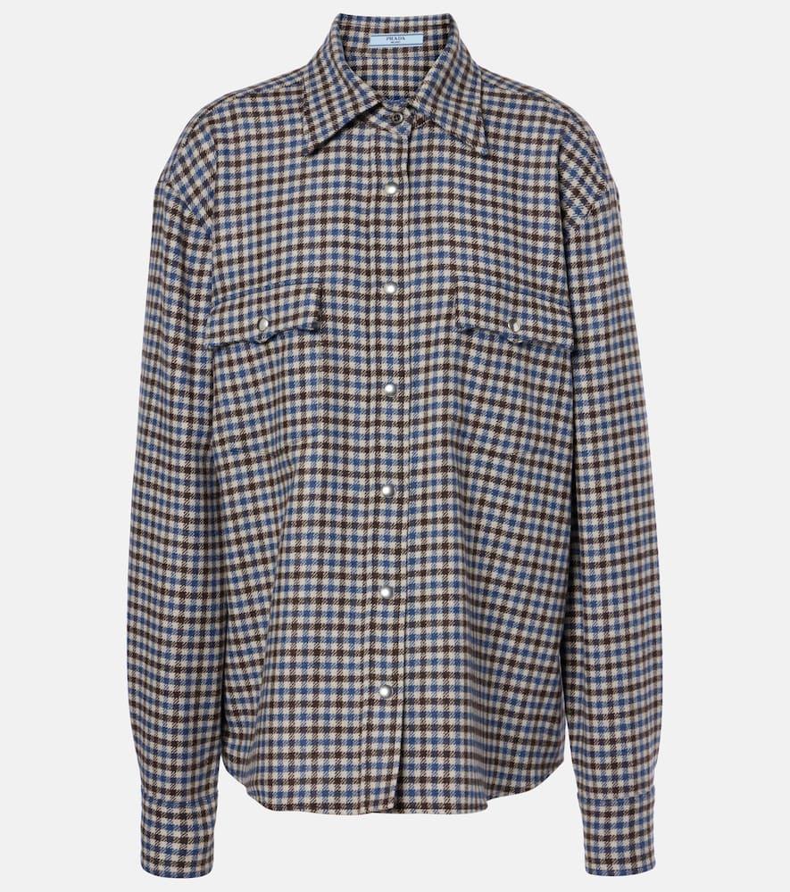 prada checked wool shirt