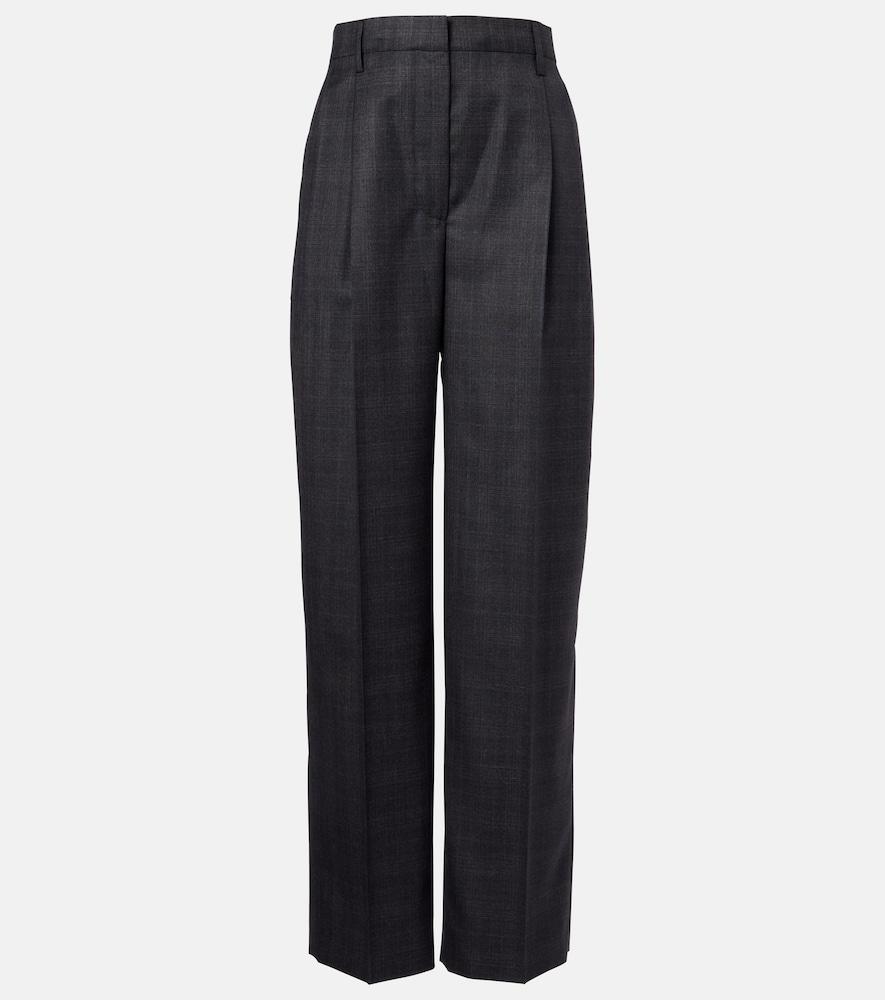 prada checked wool wide