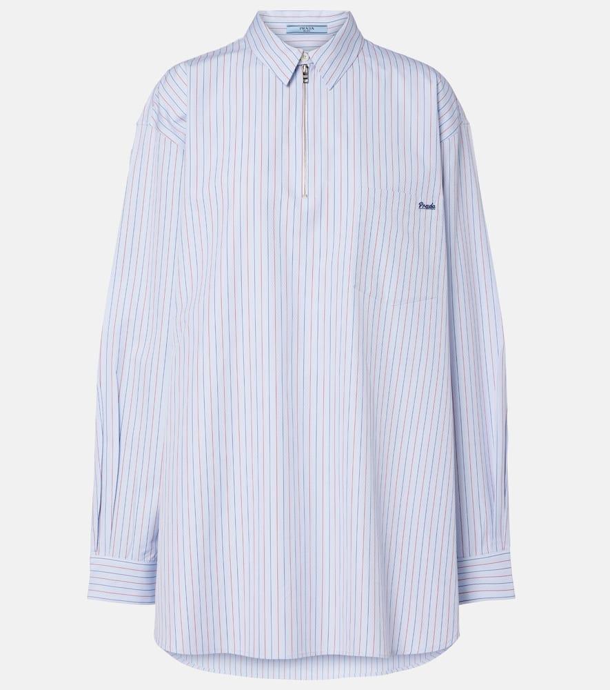 prada chevron striped oversized cotton shirt
