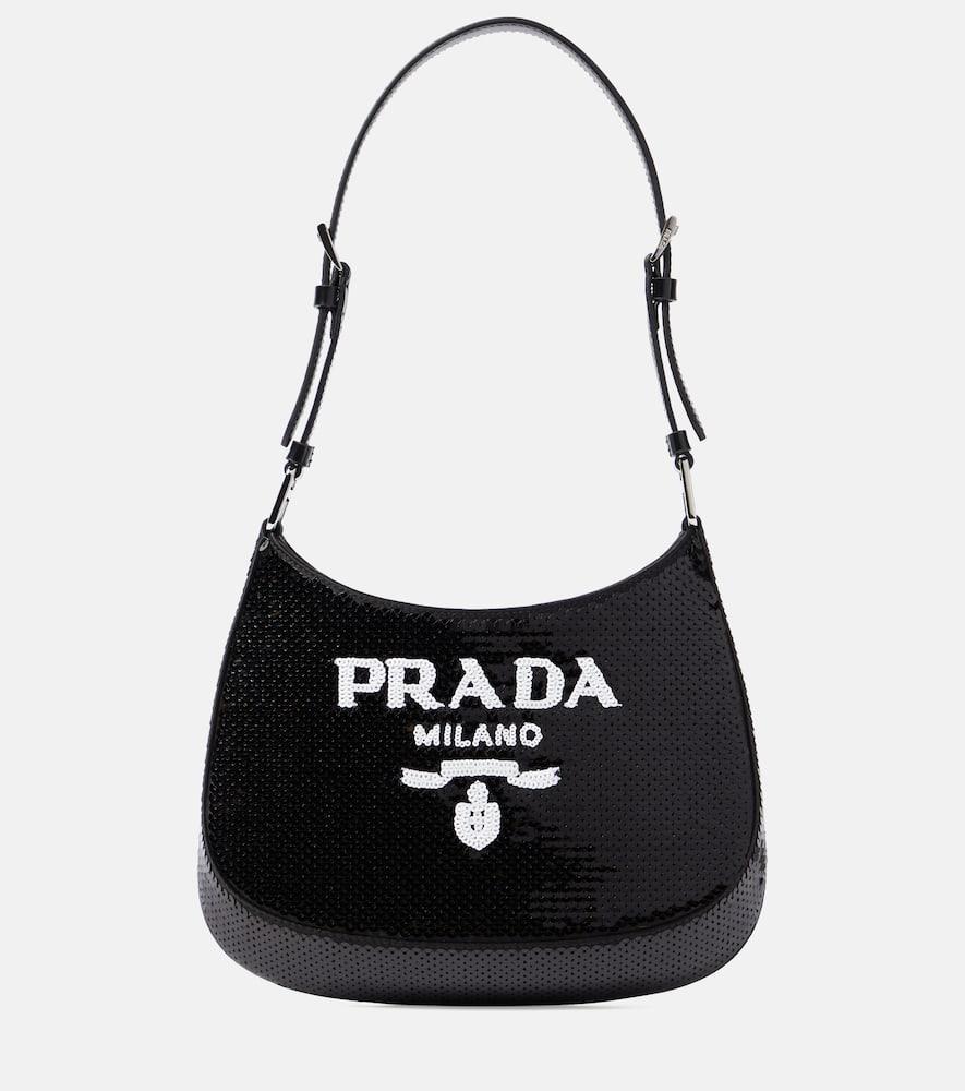 prada cleo small sequined shoulder bag
