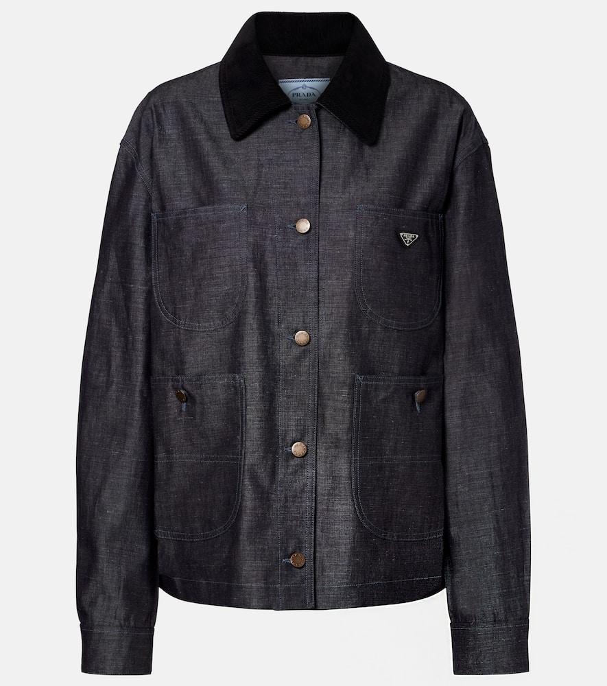 prada cotton and linen chambray jacket