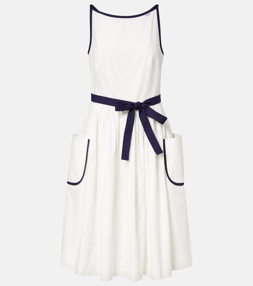 prada cotton and linen midi dress