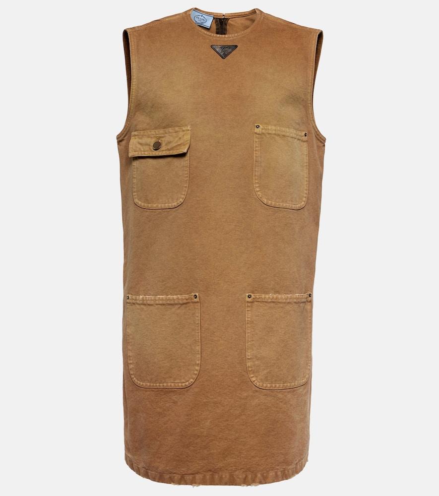 prada cotton canvas shift dress