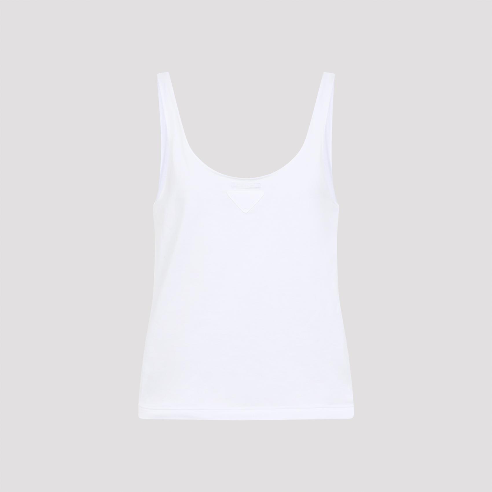 prada cotton tank top white - women