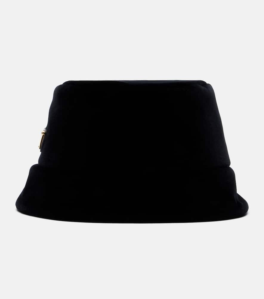prada cotton velvet bucket hat