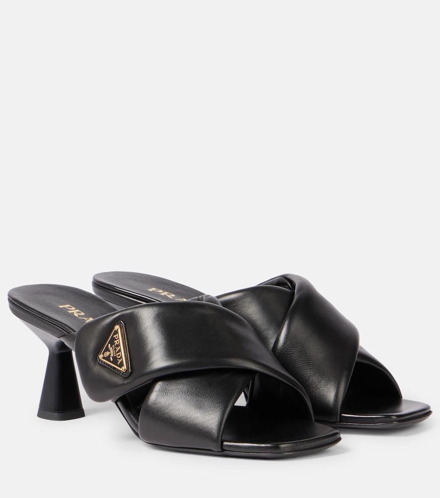 prada criss cross 65 leather mules
