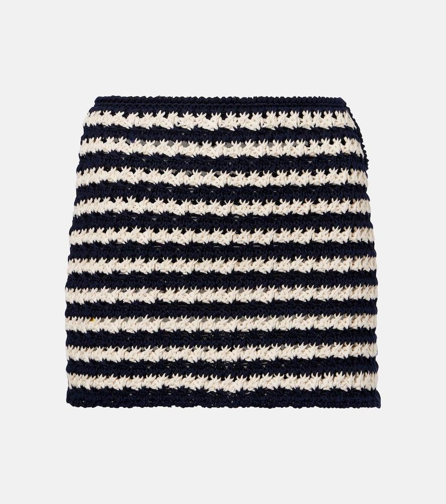 prada crochet striped cotton miniskirt