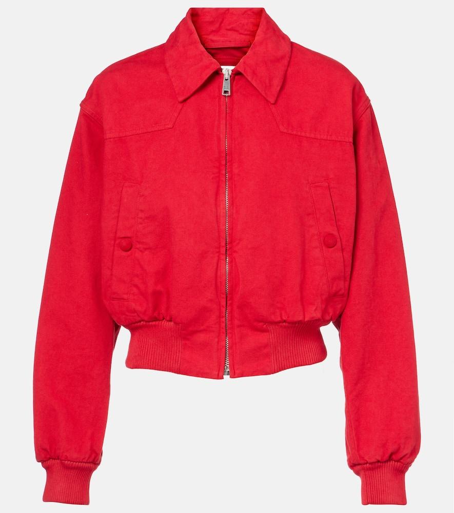 prada cropped cotton bomber jacket