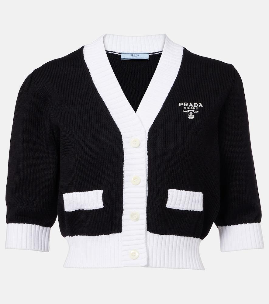 prada cropped cotton cardigan