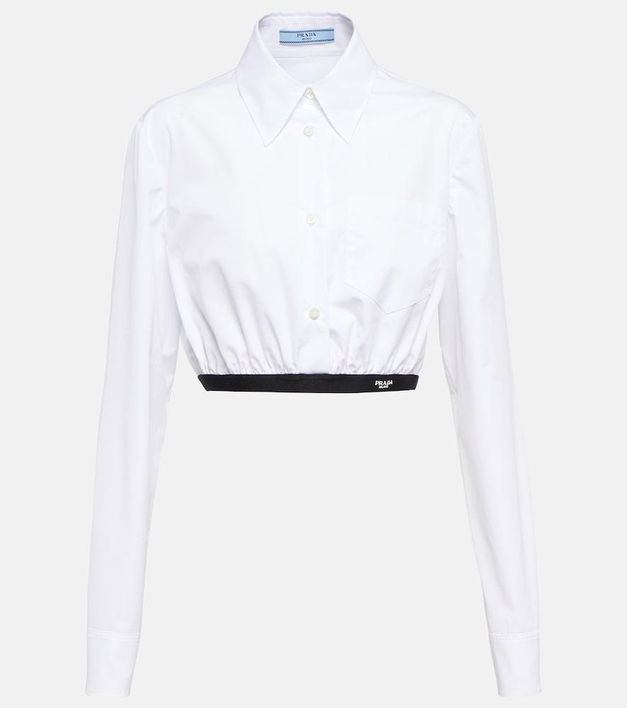 prada cropped cotton shirt