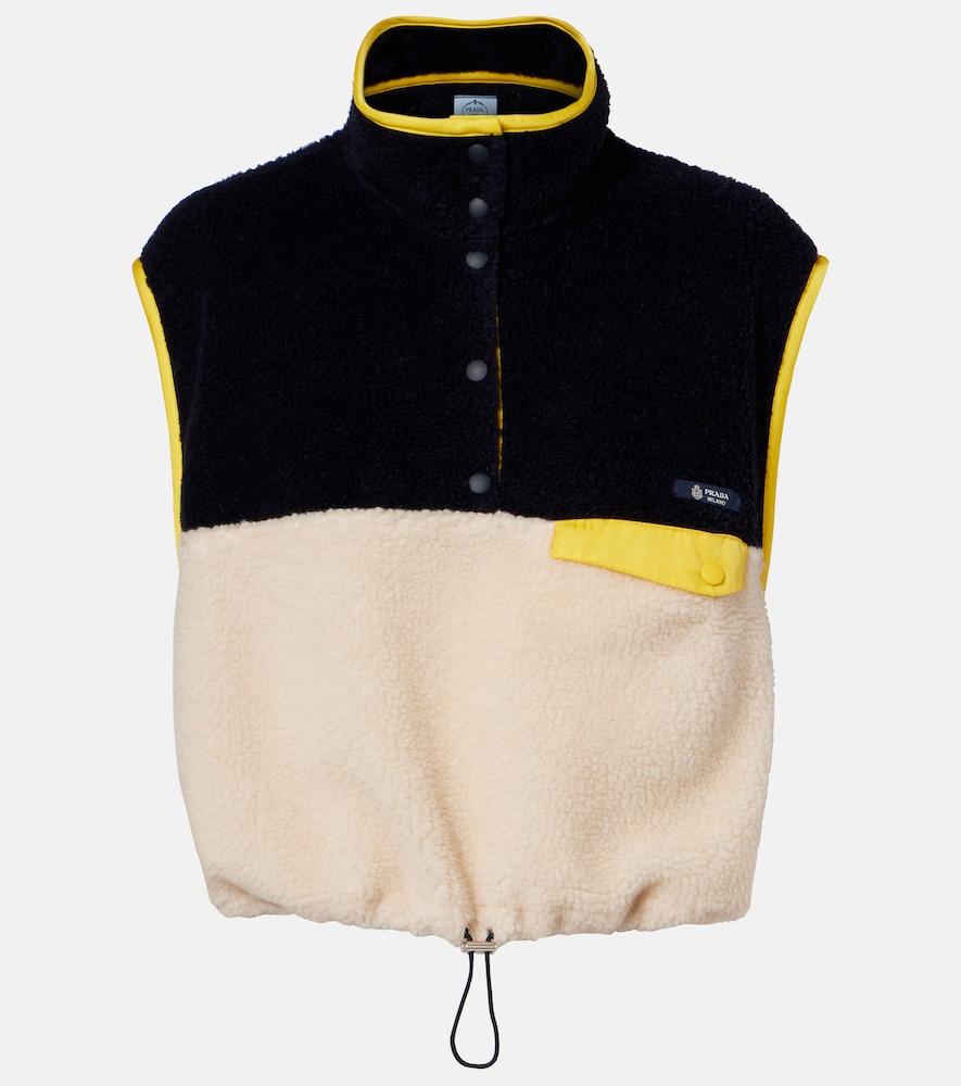 prada cropped teddy vest