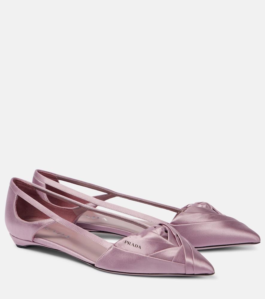prada cutout satin ballet flats