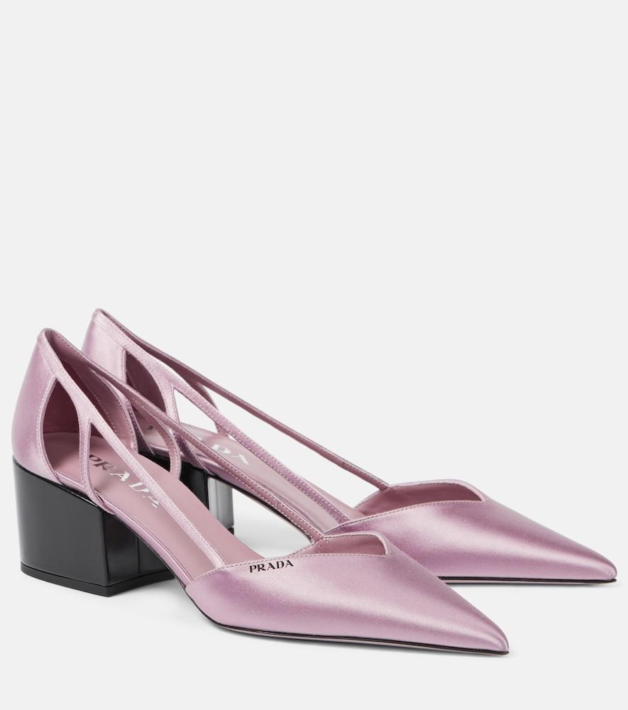 prada cutout satin pumps