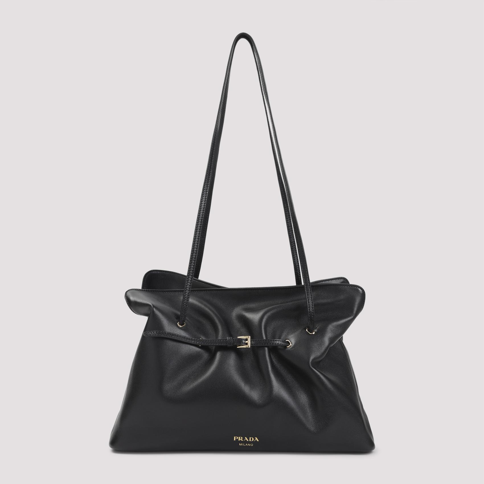 prada dada handbag black lamb leather bag - women