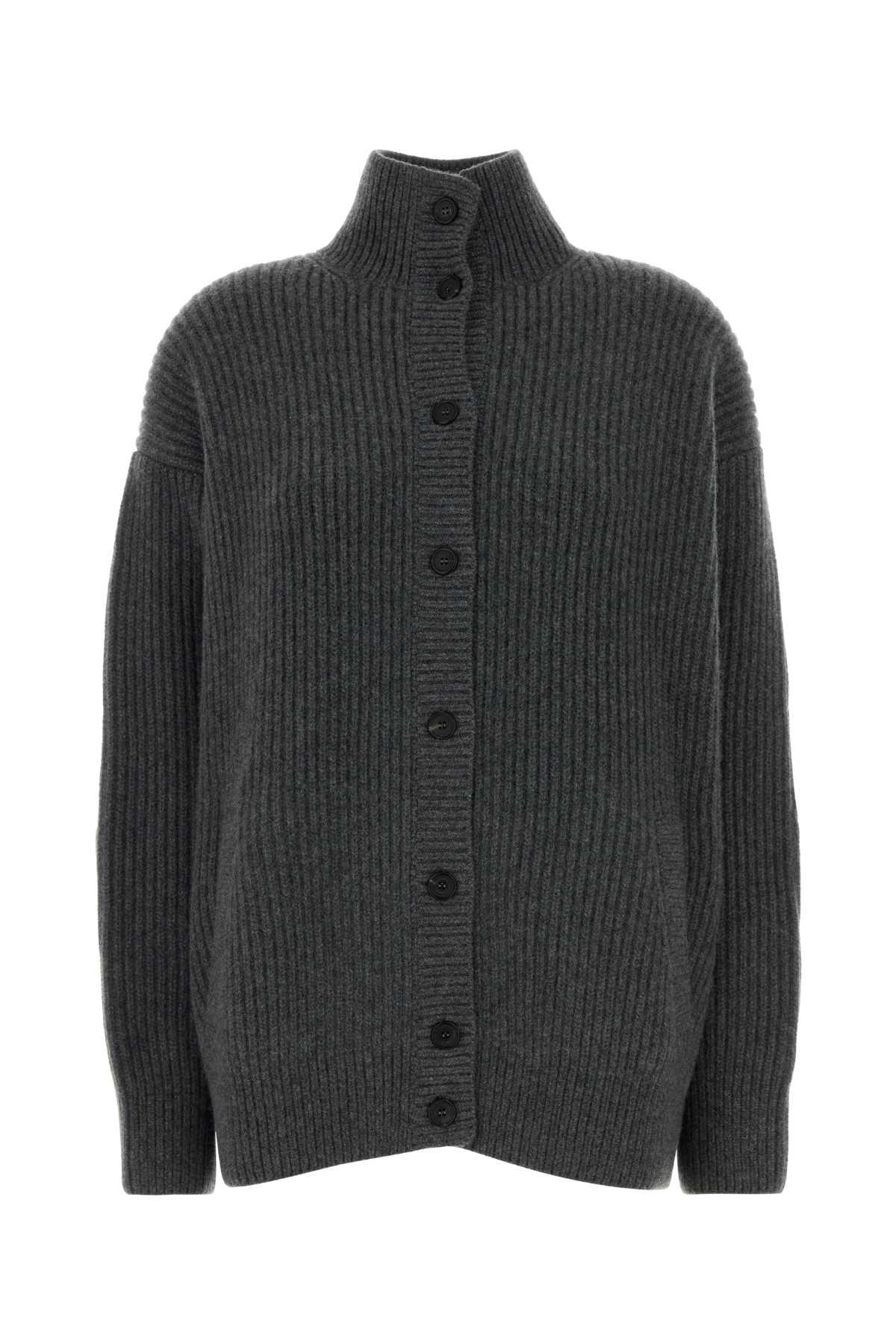 prada dark grey cashmere oversize cardigan