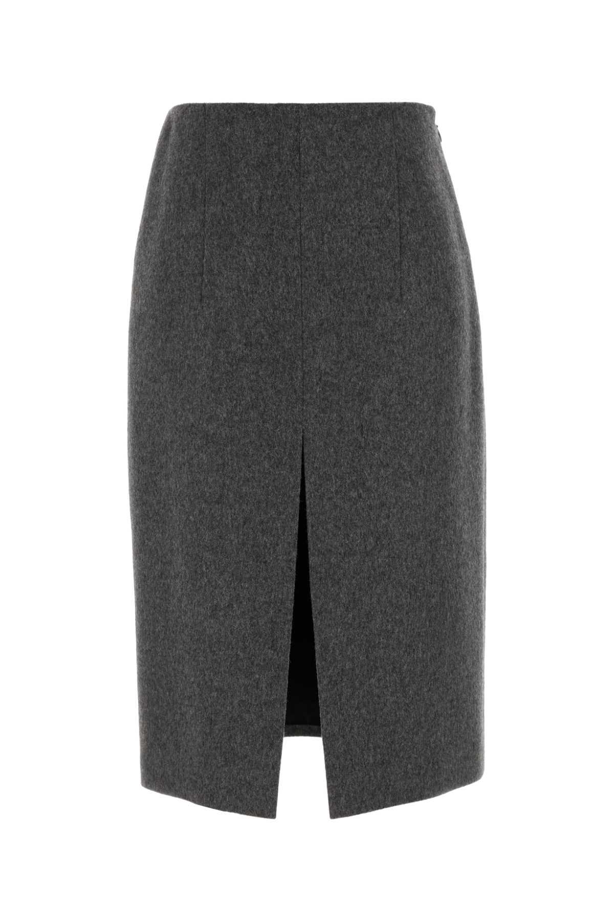 prada dark grey wool skirt