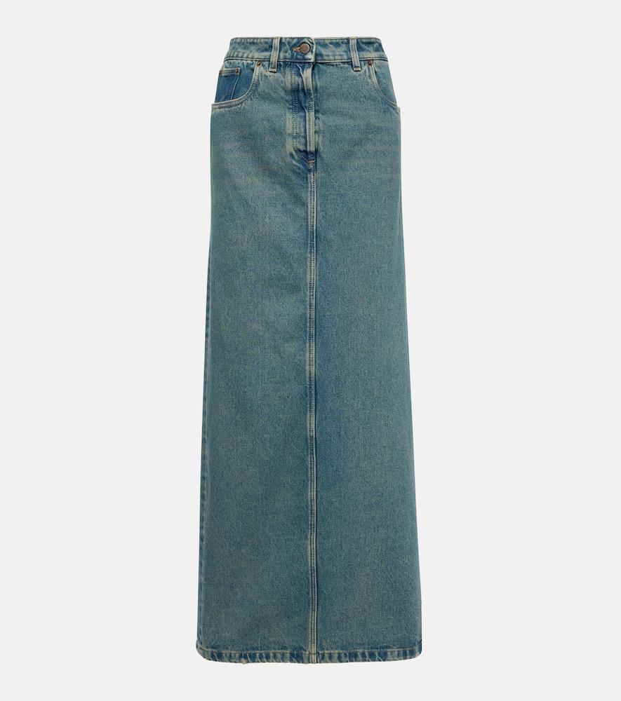 prada denim maxi skirt