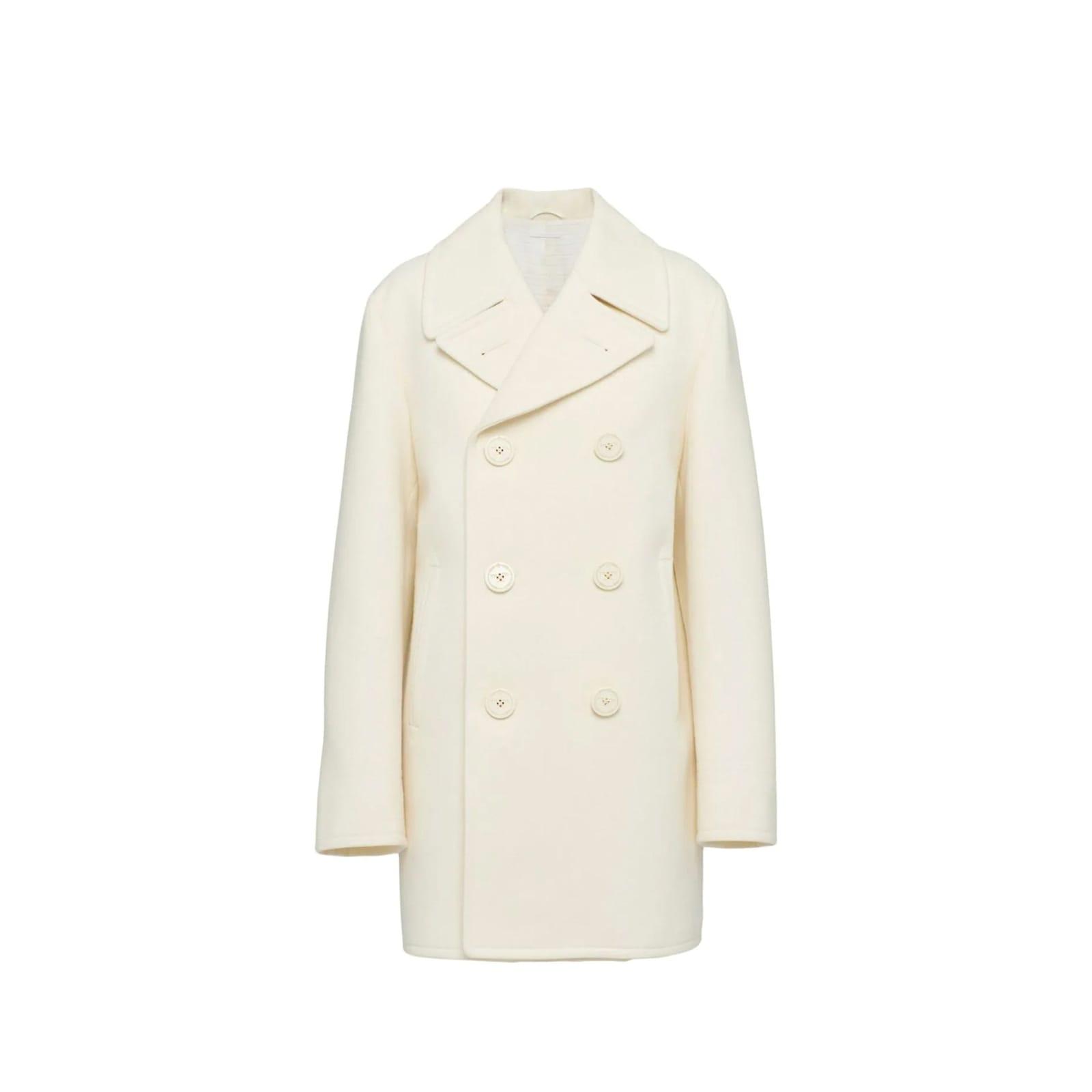 prada double-breasted wool coat