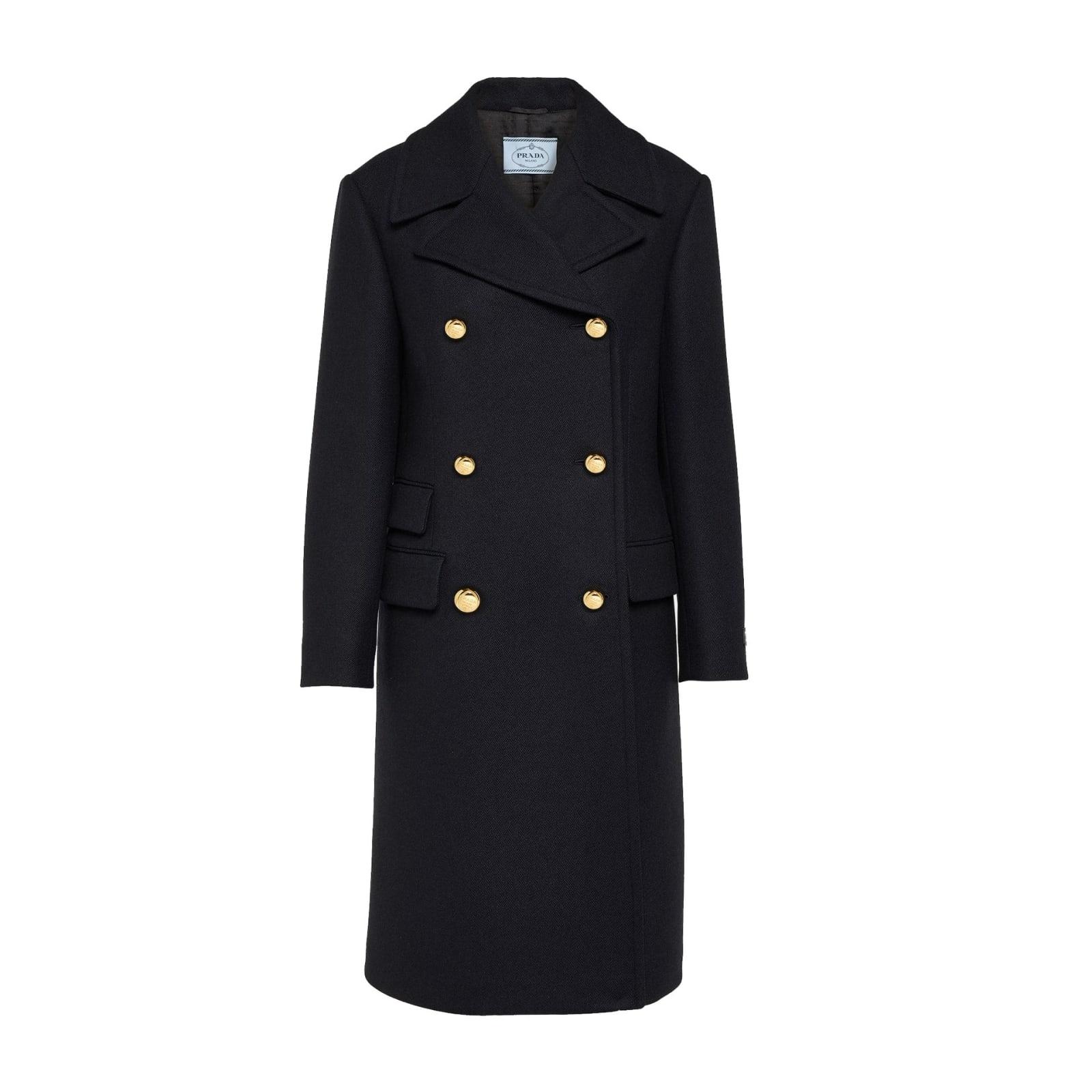 prada double-breasted wool coat