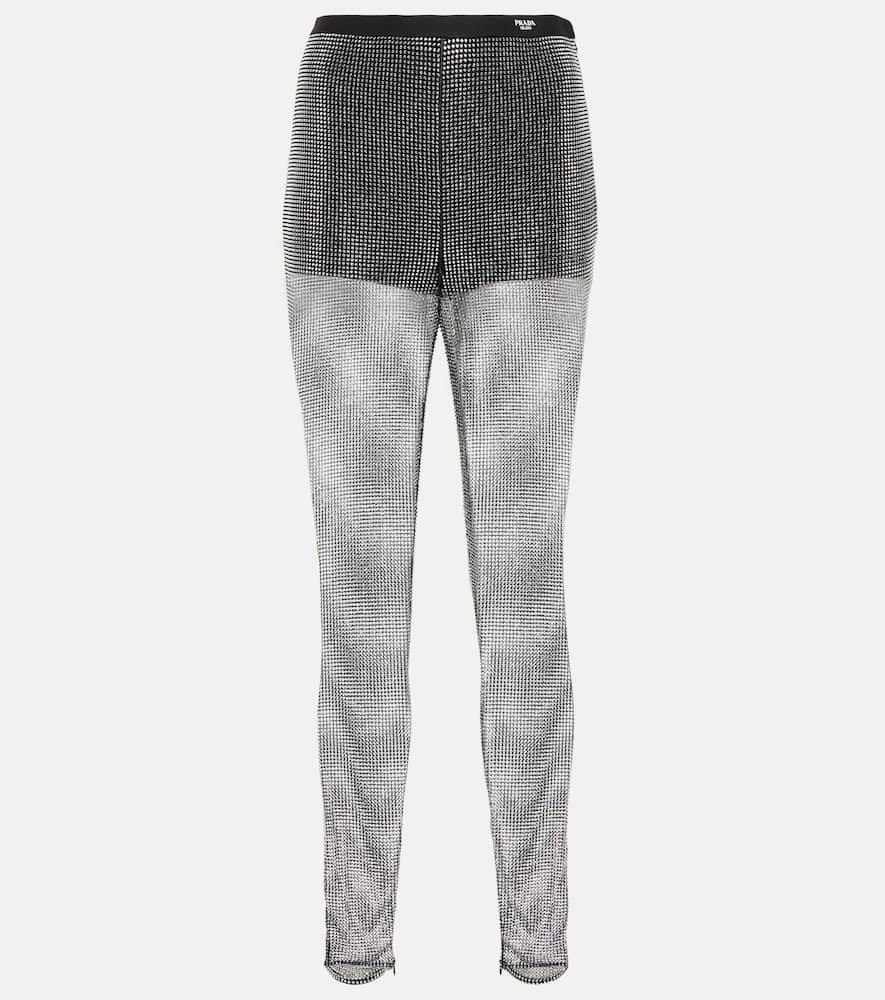 prada embellished mesh pants