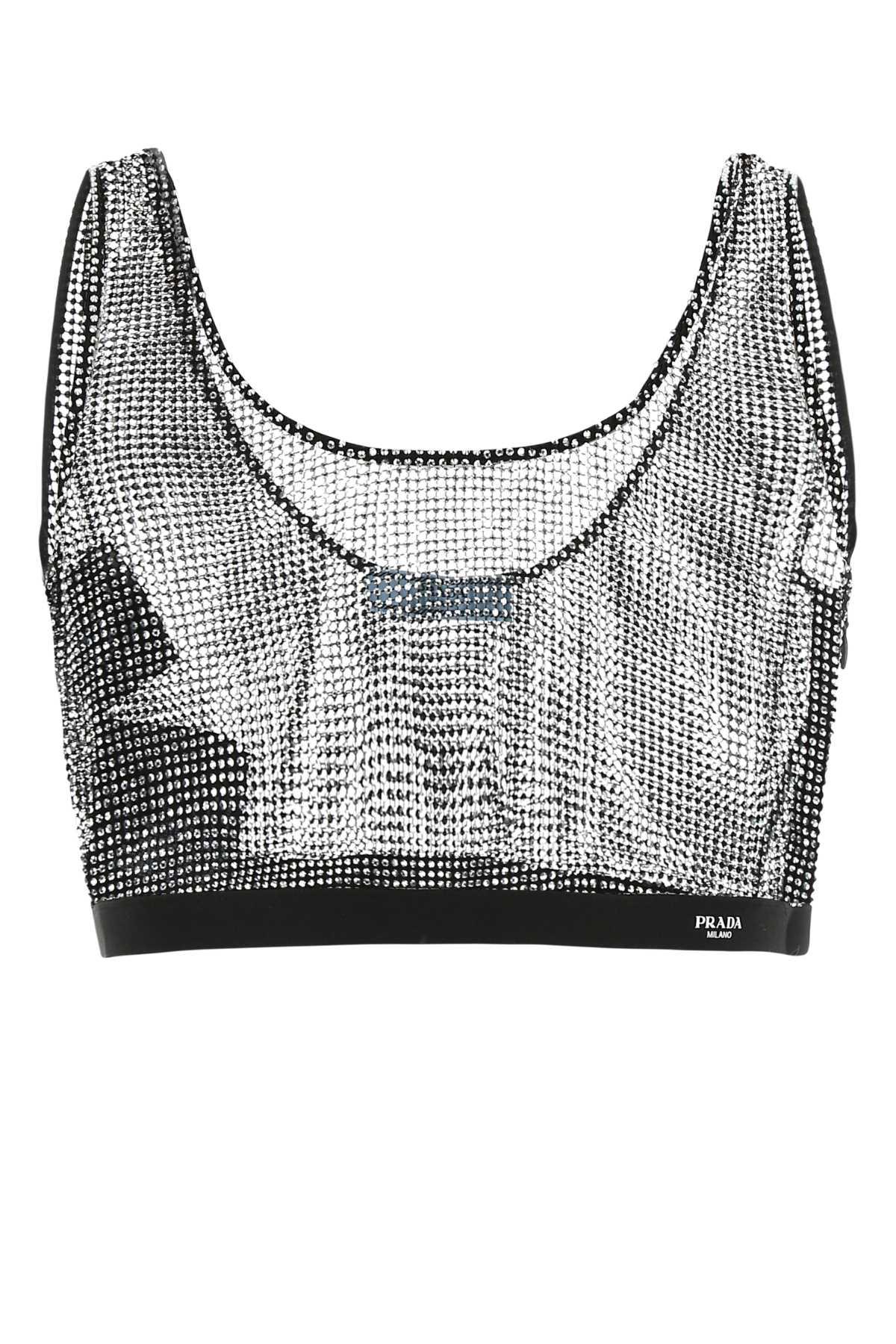 prada embellished polyester blend top