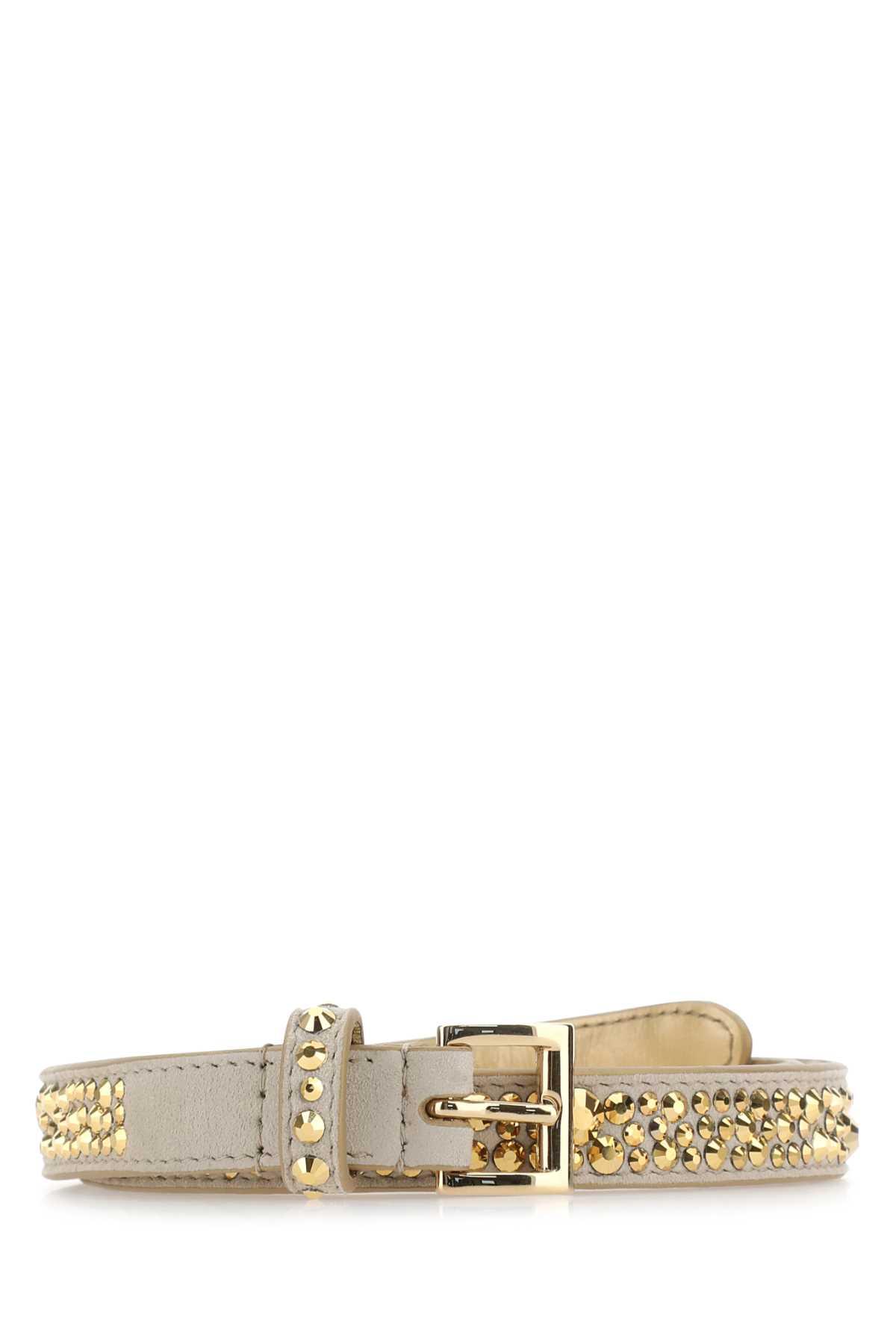 prada embellished suede belt
