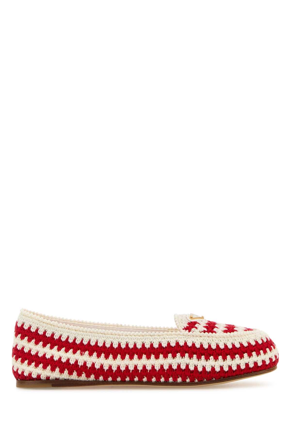 prada embroidered crochet loafers