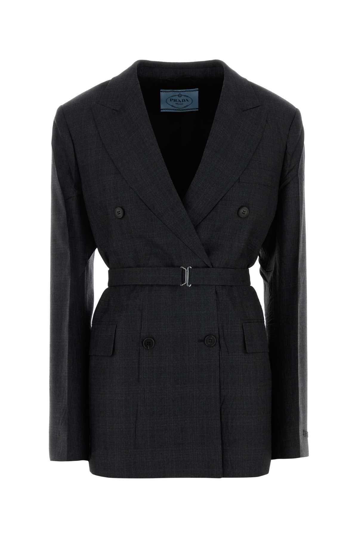 prada embroidered wool blazer