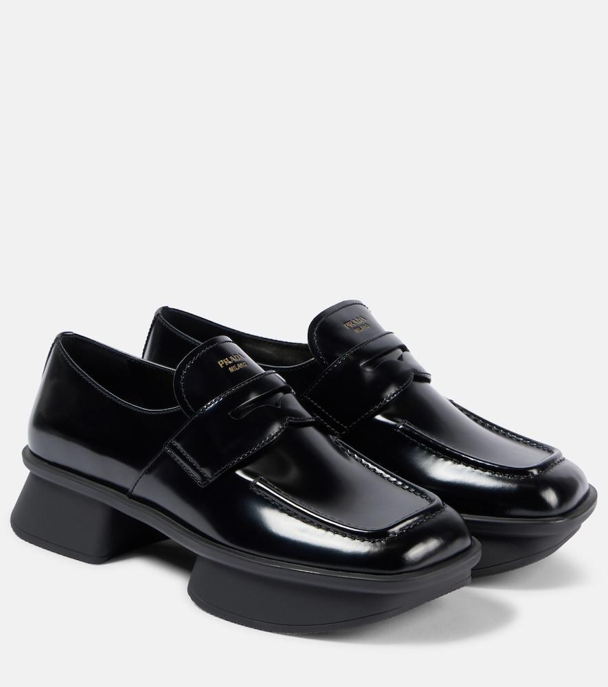 prada equal leather penny loafers