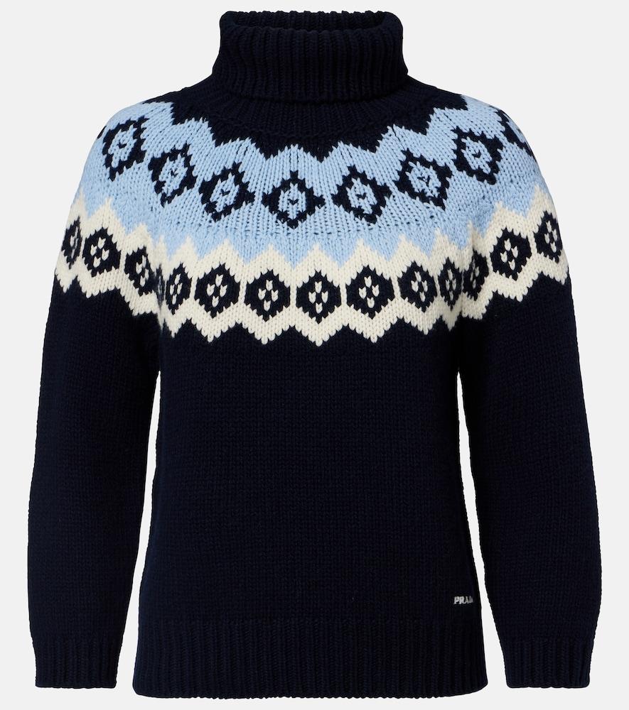 prada fair isle wool and cashmere sweater