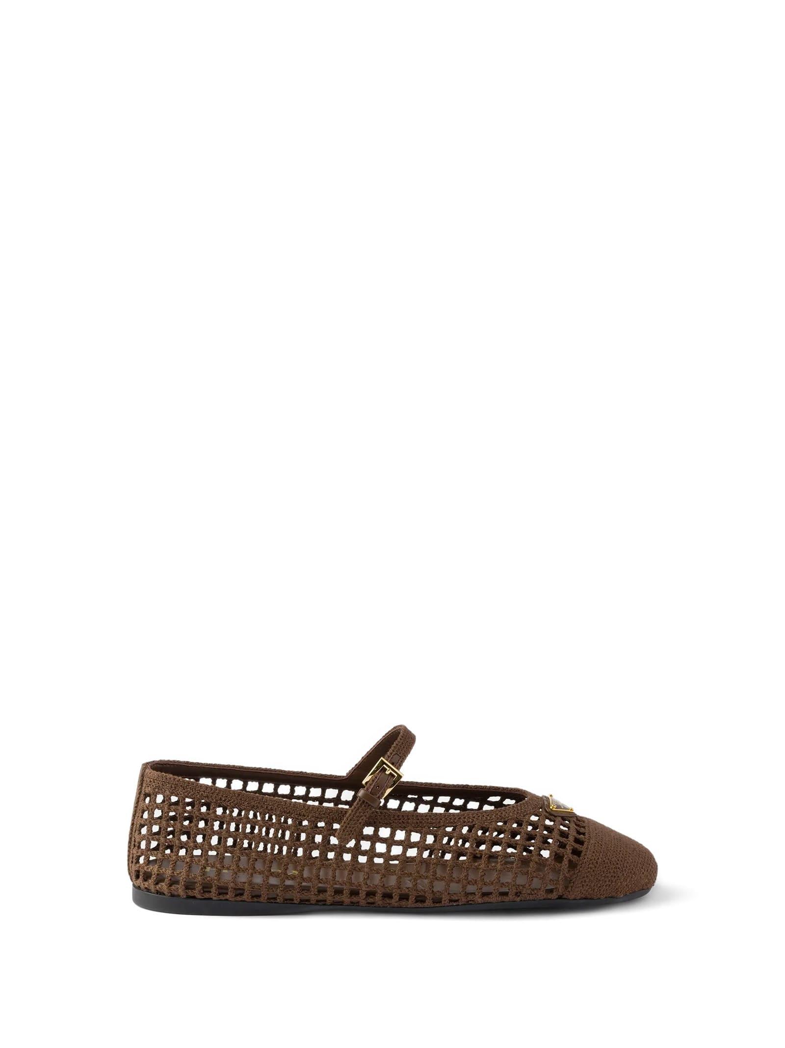 prada flat shoes brown