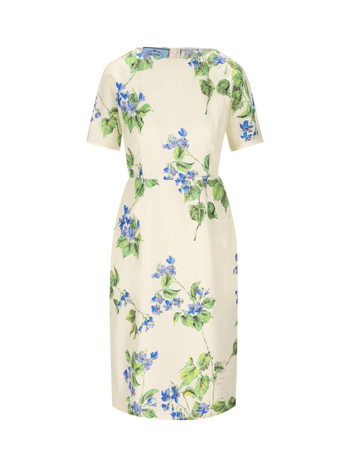 prada floral print short-sleeve dress