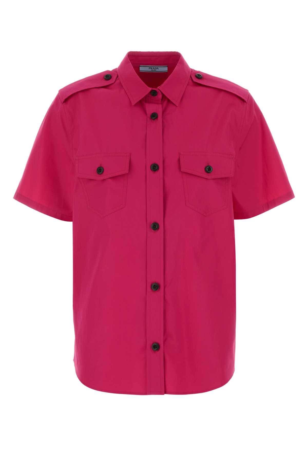 prada fuchsia poplin shirt