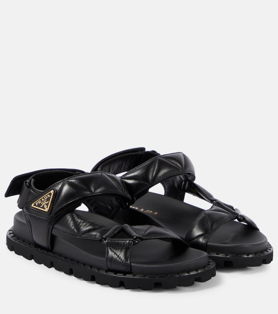 prada fussbett quilted leather sandals