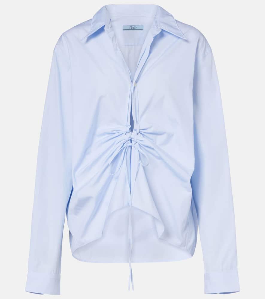 prada gathered cotton shirt