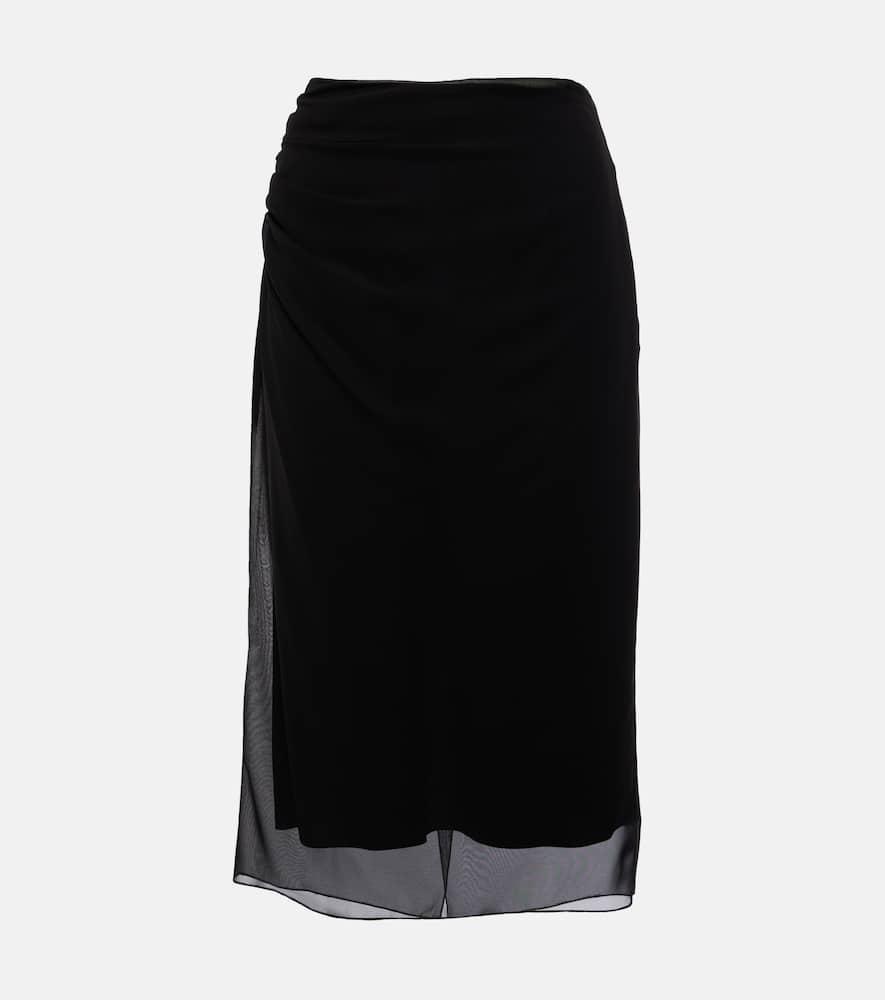 prada georgette midi skirt