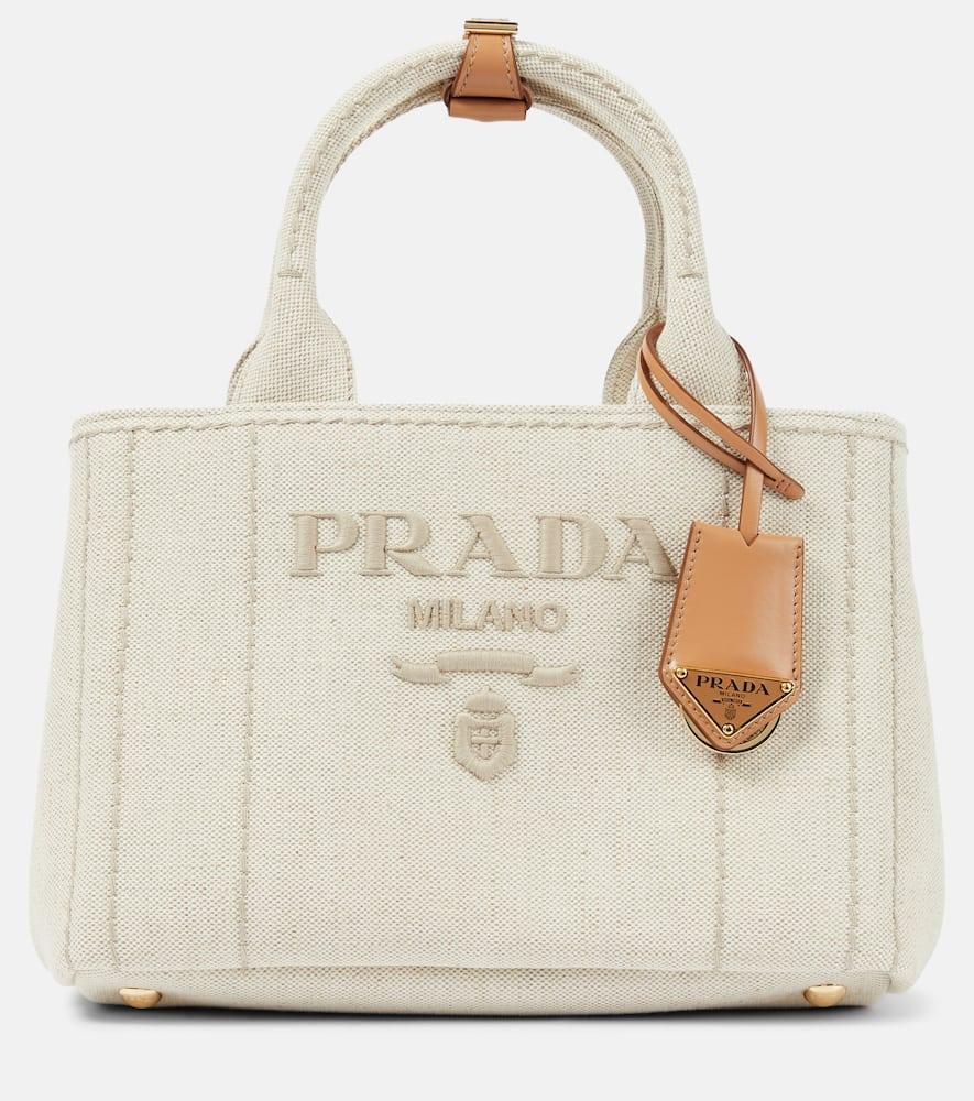 prada giardiniera medium canvas tote bag