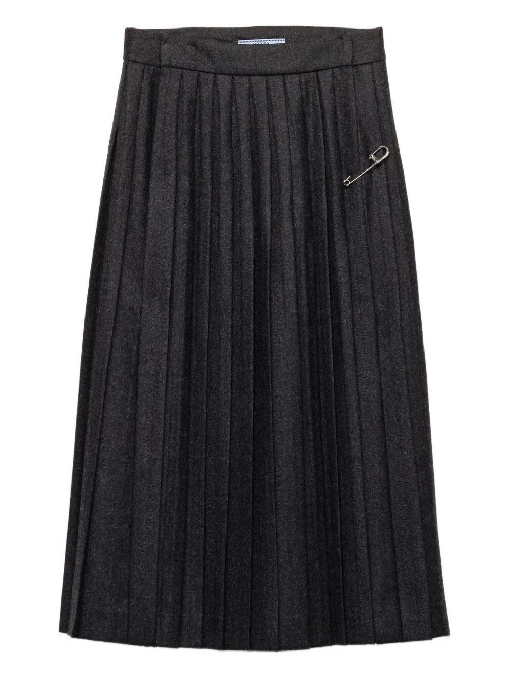 prada gray pleated skirt