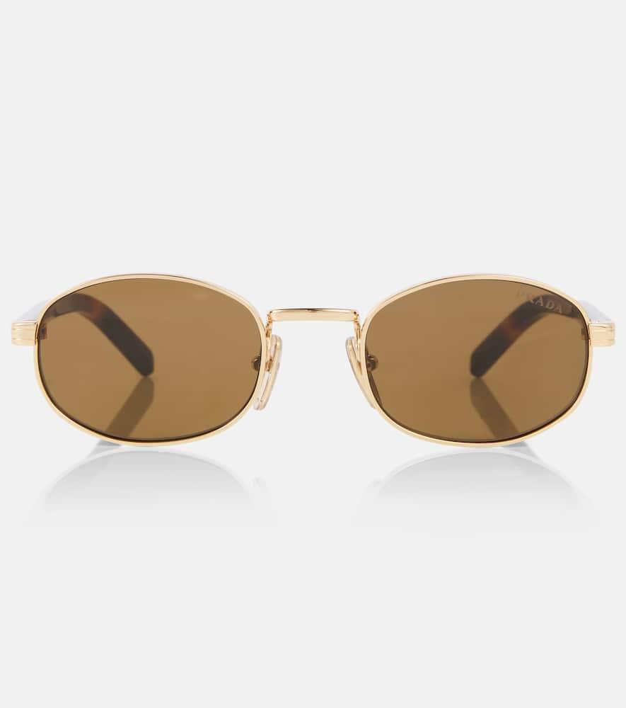 prada iconic plaque round sunglasses