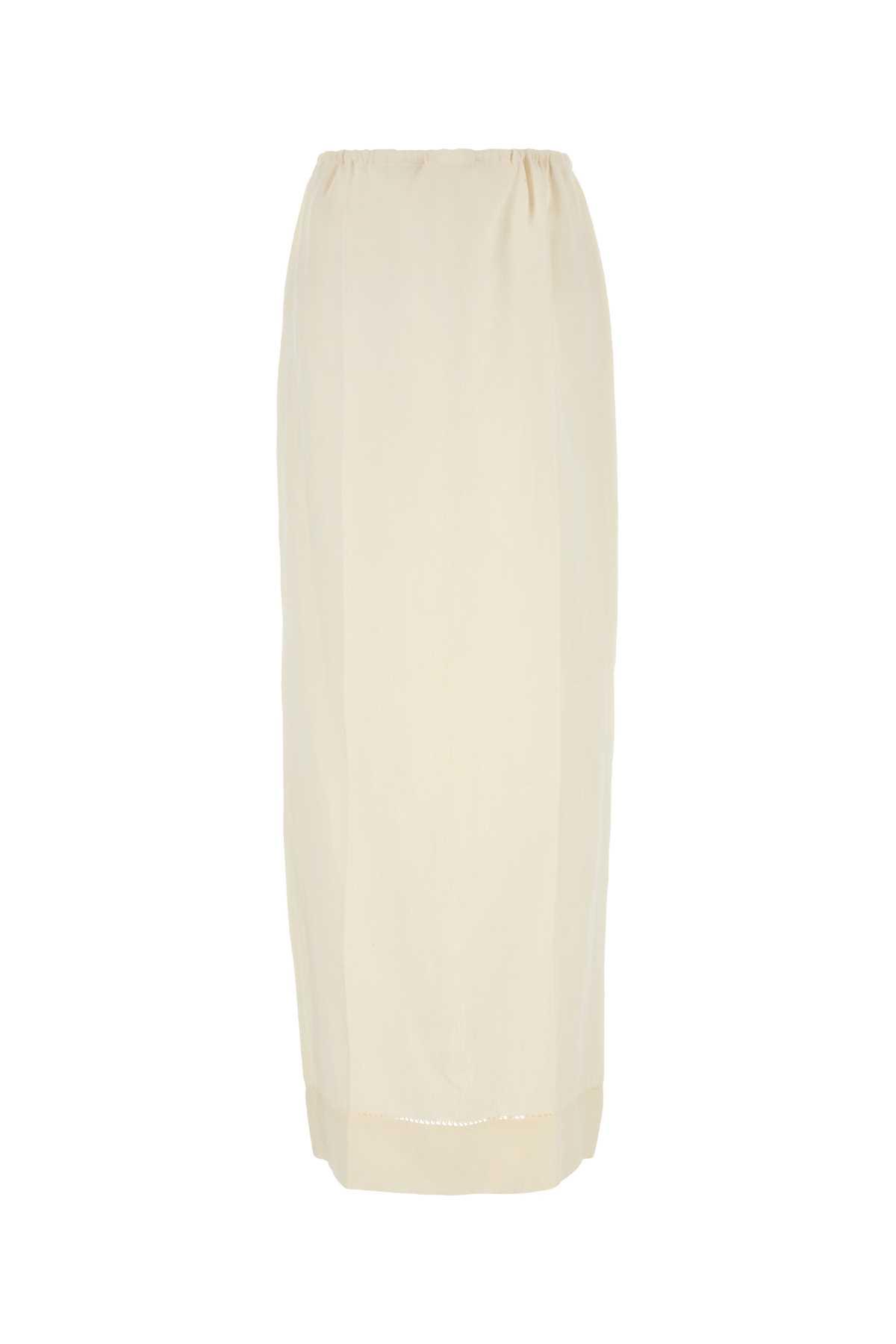prada ivory linen skirt