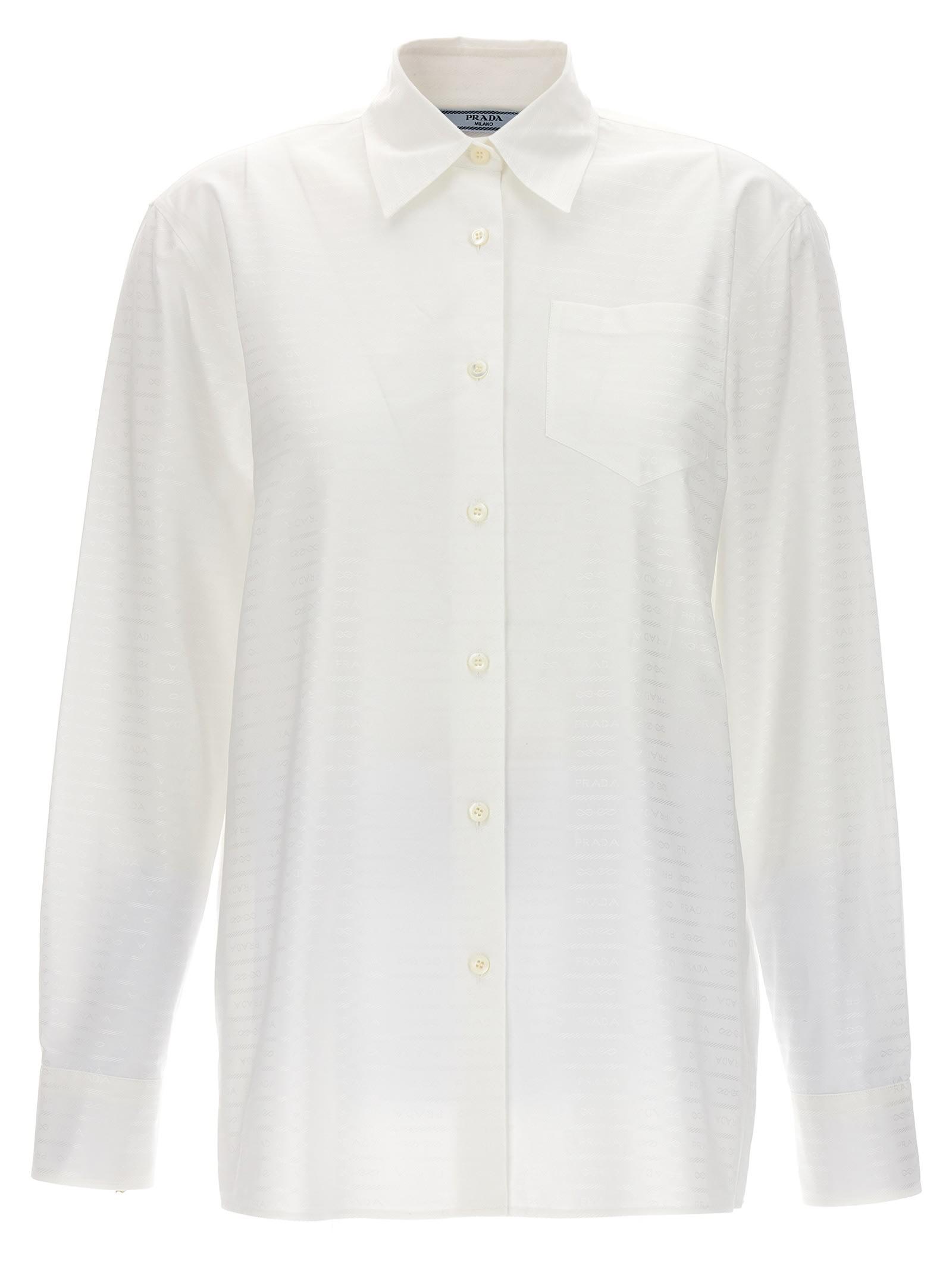 prada jacquard logo shirt