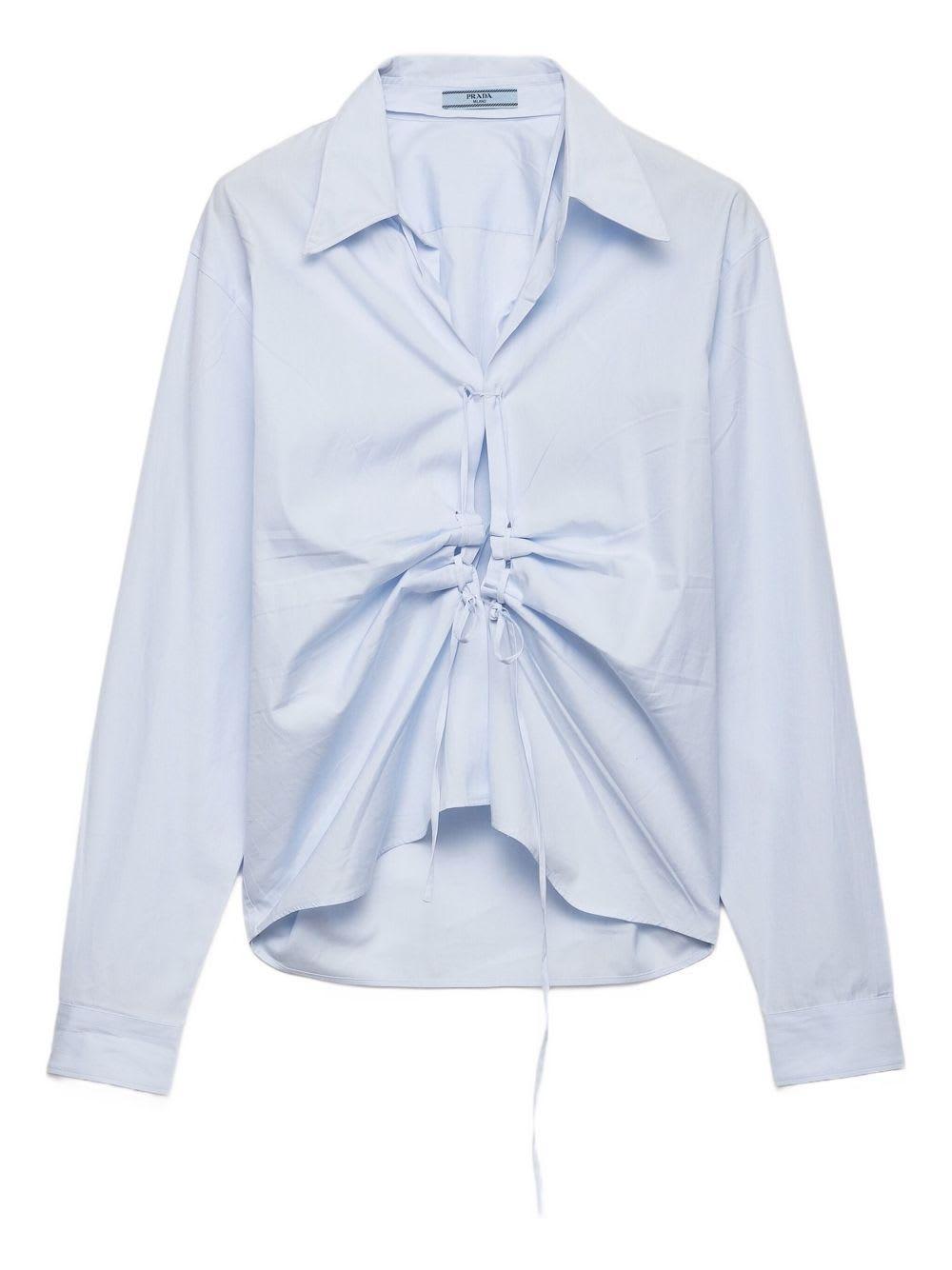 prada lace-up shirt