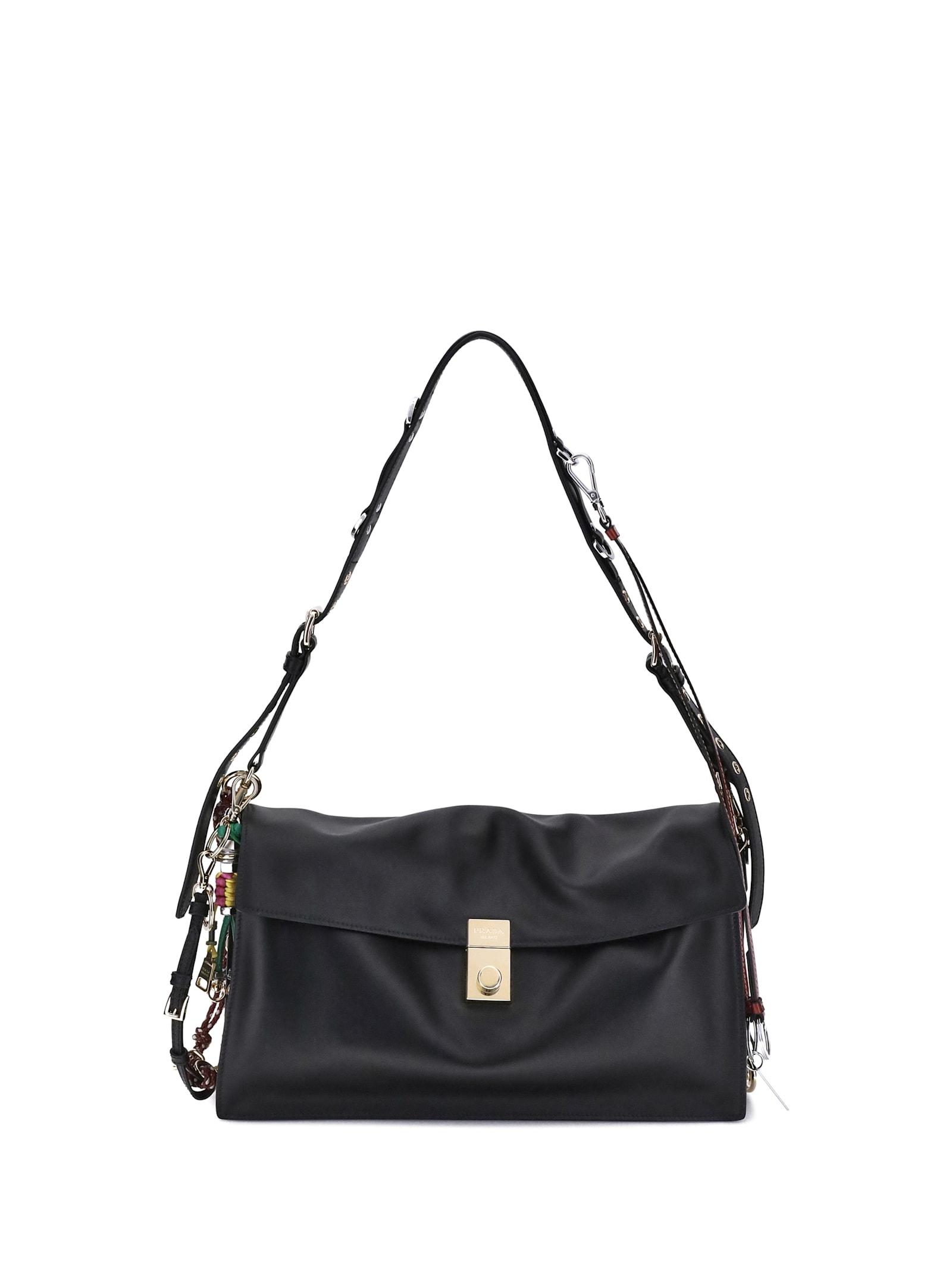 prada large soft sound shoulder bag